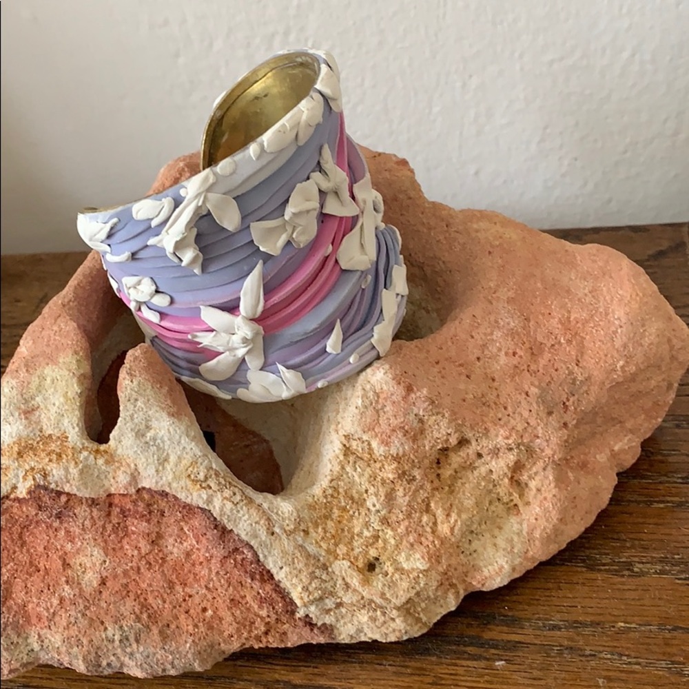 Brass clay cuff handmade Santa Fe